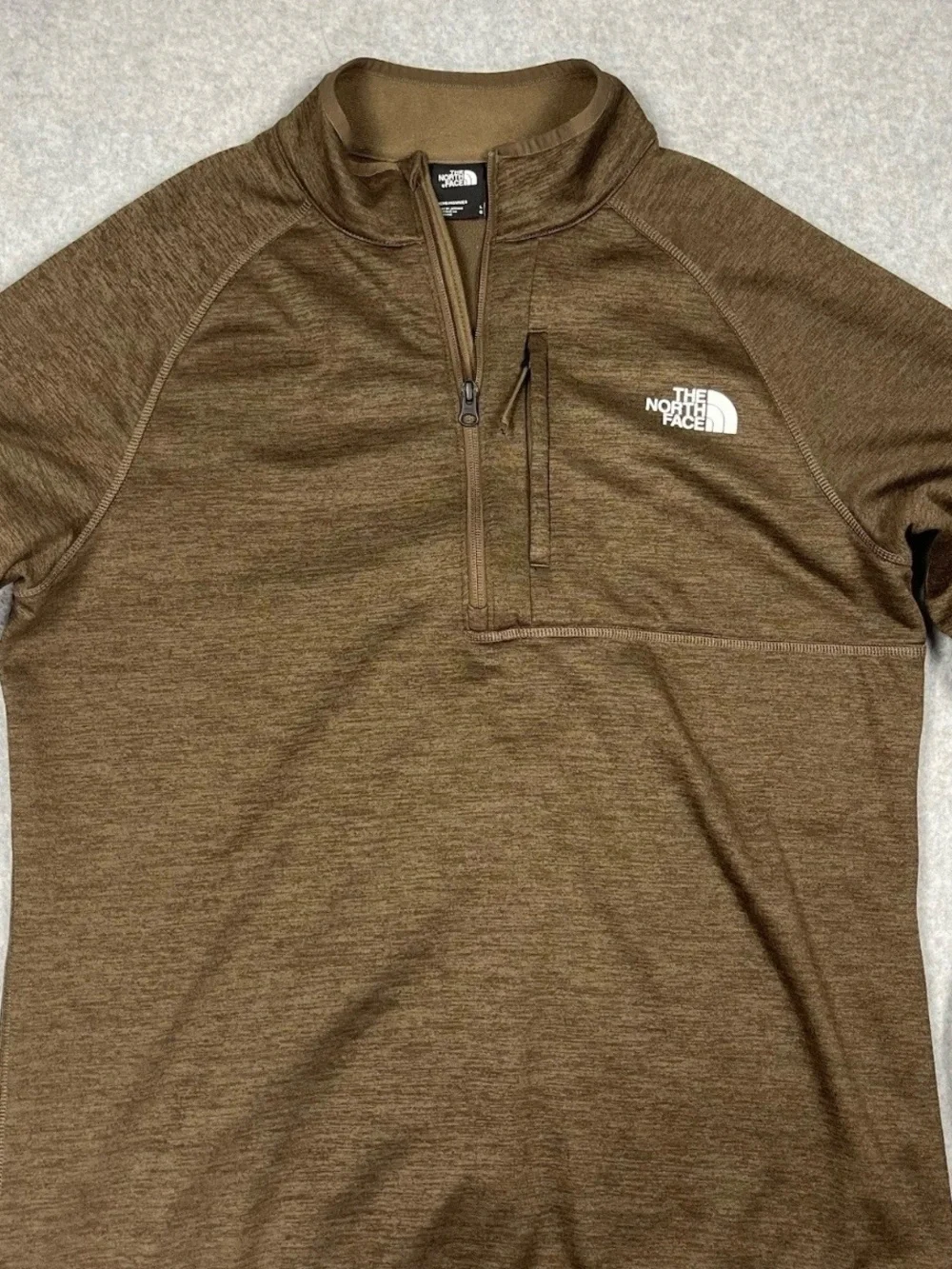 The North Face Olive Heather Quarter-Zip Pullover